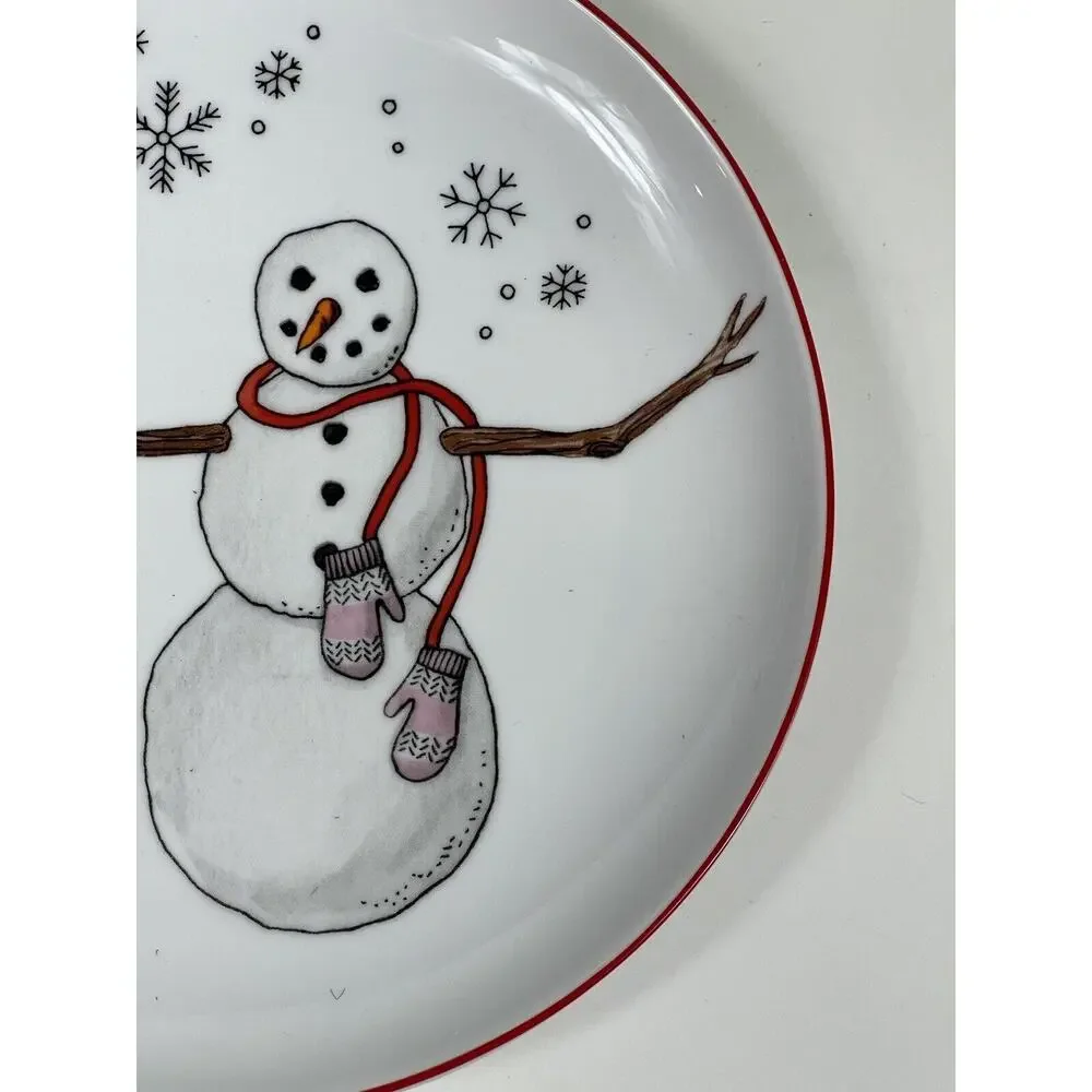 NEW West Elm Rachel Kozlowski Dapper Animal Plate NIB Holiday Fox Snow Xmas